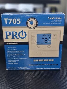 Pro 1, T705 5/1/1 Day Digital Programmable Thermostat (1H/1C)